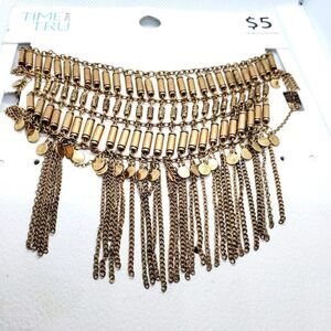 NWT Time & Tru Boho Gypsy Gold Tone Necklace